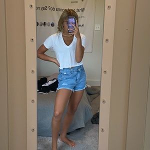 blue jean shorts